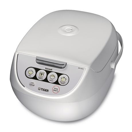 Tiger JBV-A 5.5 Cup Micom Rice Cooker with Food Steamer and Slow Cooker, White