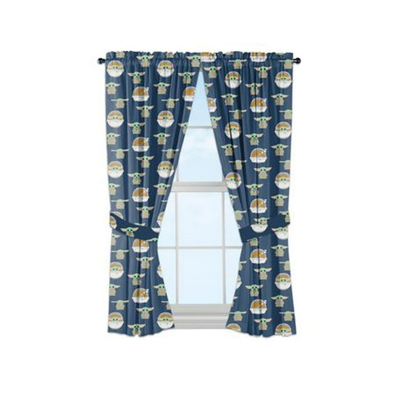 Le Mandalorien L'Enfant 100% Polyester Rideaux Opaque pour la Chambre, Lot de 2