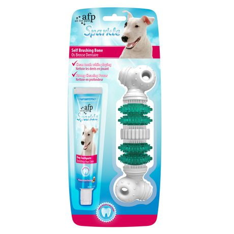 All for Paws Sparkle Dental Brush Bone with Paste for Dogs