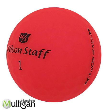 Mulligan - 12 Wilson Staff Dx2 Soft Matte 4A Recycled Used Golf Balls, Red