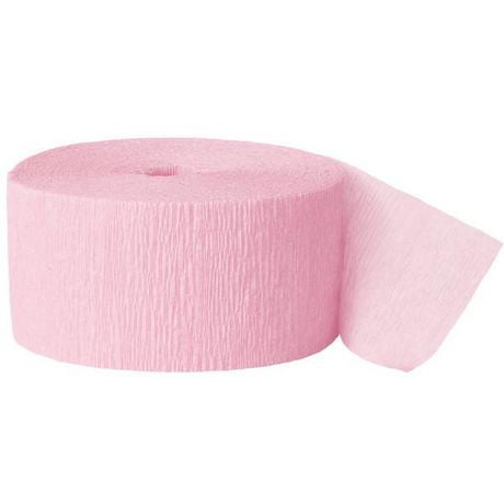Pastel Pink Crepe Paper Streamer, 81ft, Includes 81ft of streamer