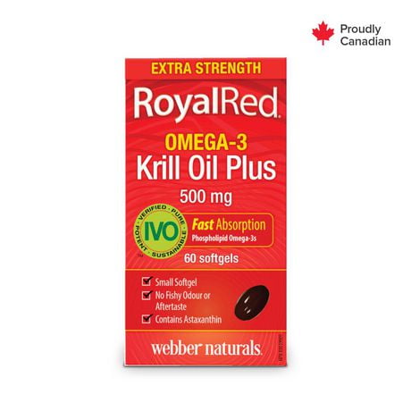 Webber Naturals® RoyalRed® Omega-3 Krill Oil plus, 500 mg, 60 Softgels