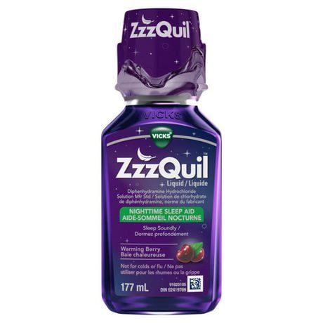 Vicks ZzzQuil Nighttime Sleep Aid Liquid, Warming Berry