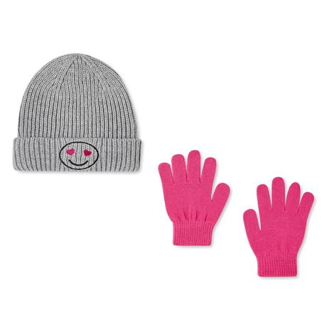George Girls' Knit Hat and Gloves 2-Piece Set