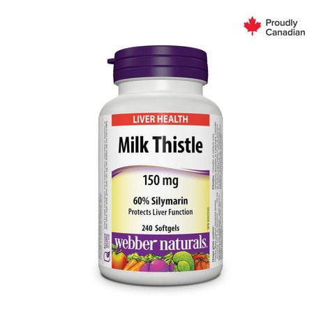 Webber Naturals® Milk Thistle 60% Silymarin, 150 mg, 240 Softgels