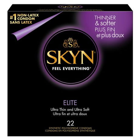 Skyn Elite Condoms - 22 Count - Ultra-Thin, Lubricated Latex-Free Condoms, 22 Condoms
