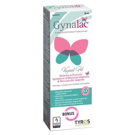 Gynalac Vaginal Gel | A Non-Antibiotic Approach to both Treat and Prevent Bacterial Vaginosis, 35mL