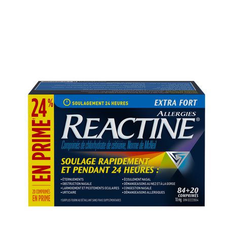 Reactine Extra Strength 24 Hour Allergy Medicine Antihistamine 10mg 104 Count Walmart Canada