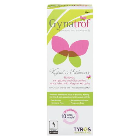 Gynatrof Natural Vaginal Moisturizer | Hyaluronic Acid & Vitamin E | Eliminates Vaginal Dryness | Fast Acting, Hormone Free & Fragrance Free, 50 mL (20+ treatments)
