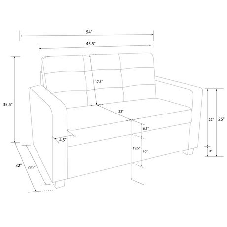 Devon Blue Linen Sleeper Sofa With Memoir CertiPUR-US® Certified Memory ...