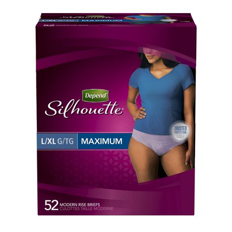 Depend Silhouette Adult Incontinence Underwear for Women, Maximum  Absorbency, L/XL, Pink, 52 Count (2 Packs of 26) : : Health &  Personal Care
