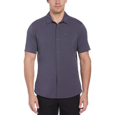 Men's Short Sleeve Solid Woven Shirt | Walmart Canada