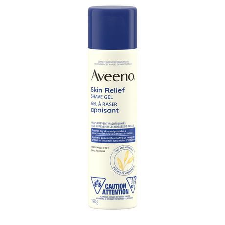 Gel à raser apaisant Aveeno, avec vitamine E et avoine, pour le rasage, testé contre les allergies, sans parfum 198g