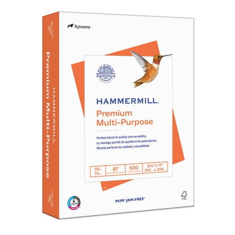 Papier pour imprimante Hammermill Premium Multipurpose 8.5" x 11", 20lb, 1 rame