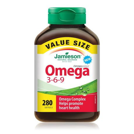 Jamieson Omega 3-6-9 Softgels 1,200 mg Value Size, 280 softgels