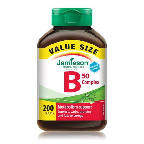 Jamieson B Complex Caplets, 50 Mg Value Pack | Walmart Canada