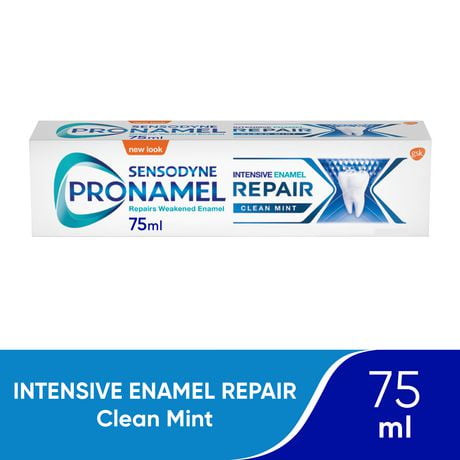 Sensodyne Pronamel Toothpaste for Enamel Care, Intensive Tooth Enamel Repair, Daily Fluoride Toothpaste, Clean Mint, 75ml, Clean Mint, 75ml