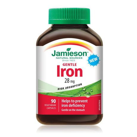 Jamieson Capsules de Fer 28 mg Formule douce 90 capsules végétales