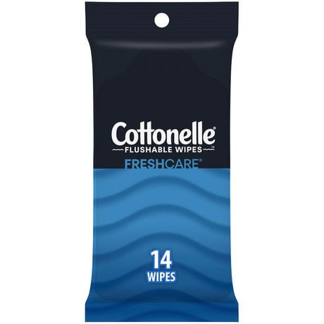 Cottonelle Fresh Care On-The-Go Flushable Wipes, Adult Wet Wipes, 1 On-The-Go Pack, 14 Total Flushable Wipes