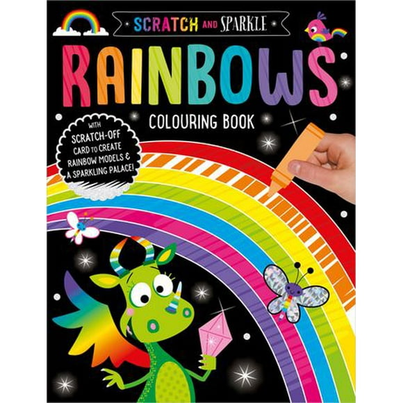 Livre de coloriage Scratch and Sparkle Rainbows Gratter et briller 28 pages
