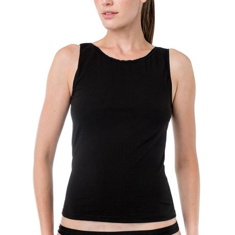 Elita Essentials Women's Cotton Stretch Camisole with  High Neckline