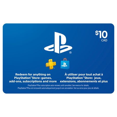 Playstation 10 store dollar gift card