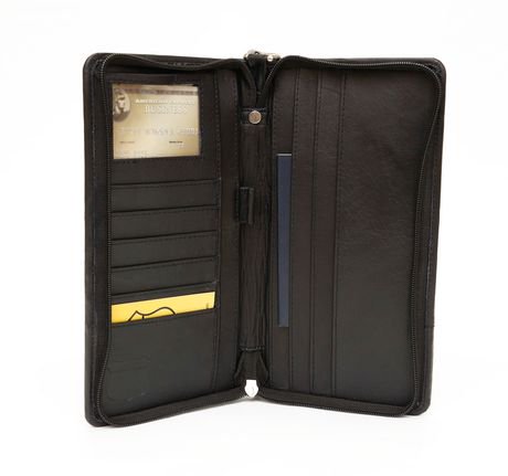 Ashlin Leather Rfid Blocking Zippered Travel Wallet | Walmart Canada