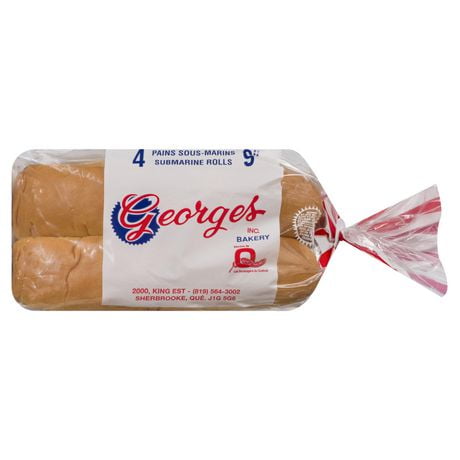 Georges 9'' sub bread, 9 inch submarine buns 4 pack