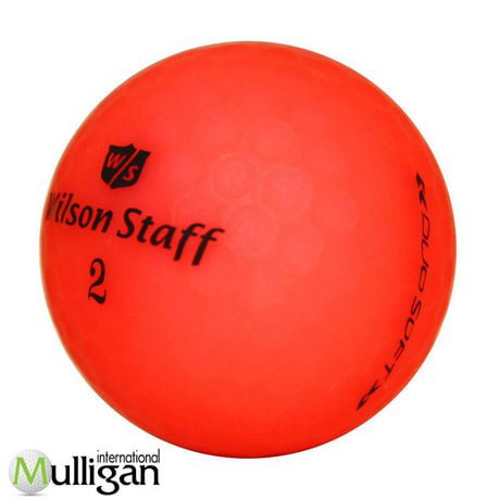 Mulligan - 12 Wilson staff Duo Soft matte 4A Recycled Used Golf Balls, Red