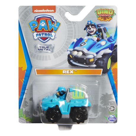 PAW Patrol, True Metal Rex Collectible Die-Cast Toy Cars, Dino Rescue Series 1:55 Scale, Kids Toys for Ages 3 and up