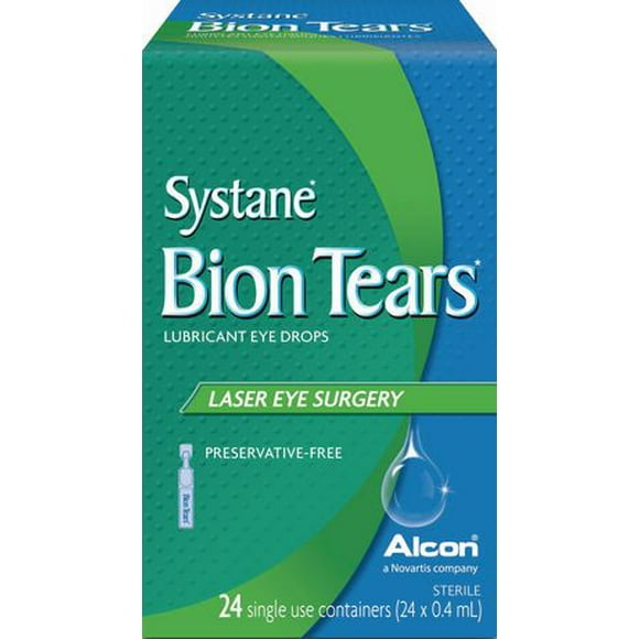 Gouttes oculaires lubrifiantes SYSTANEMD Bion Tears, gouttes à usage unique sans agent de conservation 24 x 0,4 ml