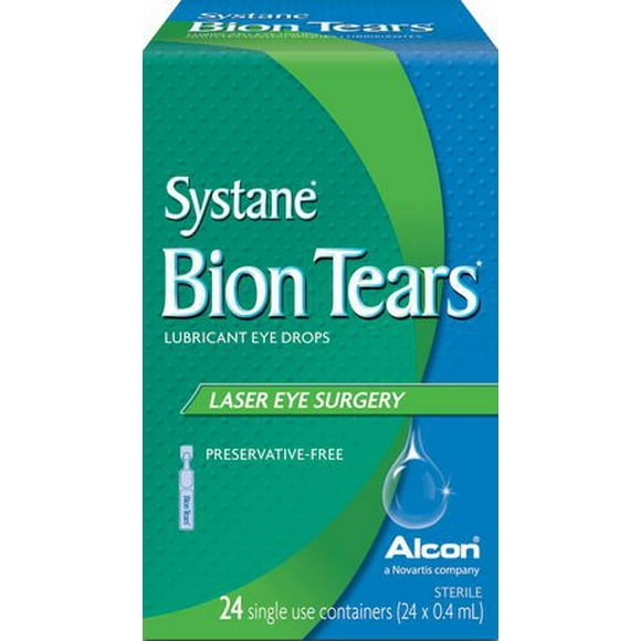 Gouttes oculaires lubrifiantes SYSTANEMD Bion Tears, gouttes à usage unique sans agent de conservation 24 x 0,4 ml