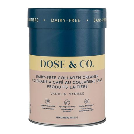 Dose & Co Dairy Free Vanilla Collagen Creamer, 340 g
