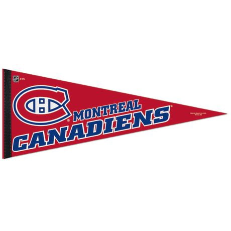 Fanion classique des Canadiens de Montréal sur carte 12" X 30"