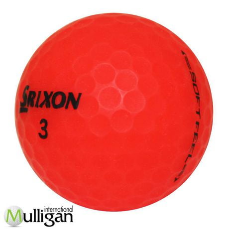 Mulligan - 12 Srixon Soft Feel - Matte - 4A Recycled Used Golf Balls, Red