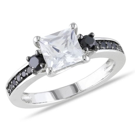 Asteria 1.33 Carat T.G.W. Created White Sapphire and 0.33 Carat T.W ...