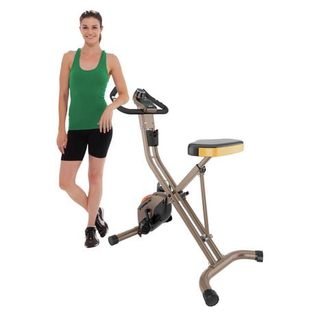 Exerpeutic Gold 500 XLS 400 lbs Weight Capacity Foldable Magnetic Upright Bike