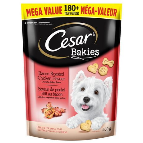 Cesar Bakies Small Adult Dog Treats Crunchy Bacon-Roasted Chicken Flavour, 180 - 550g