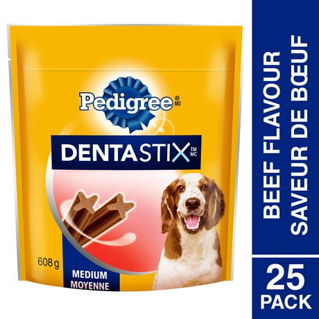 Pedigree Dentastix Oral Care Medium Adult Dog Treats Beef Flavour, 25-40 Treats