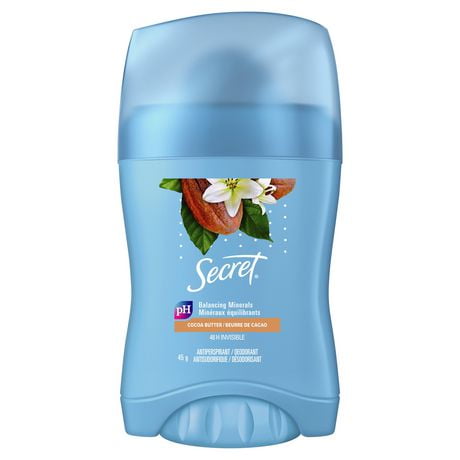Secret Fresh Antiperspirant and Deodorant Invisible Solid, Cocoa Butter, 45 g
