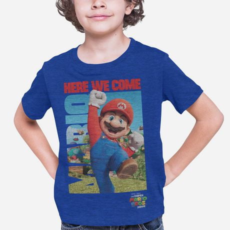 Mario T-Shirt à manches courtes et col rond pour garçon en bas âge