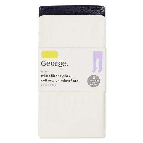 George Baby Girls' Tights 2-Pack, Sizes 2-24 months