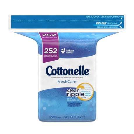 Cottonelle® Fresh Care* Flushable Cleansing Cloths Soft Pack Refill, 252 Cloths