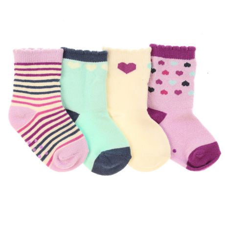 George Infant 4pk Crew Socks with Grippers | Walmart Canada