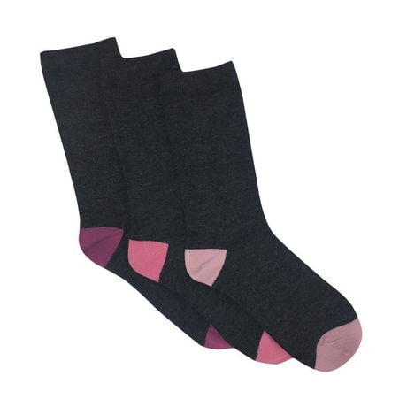 Secret® Ladies 3pk Bamboo Crew Socks, Fits shoe sizes 6-10