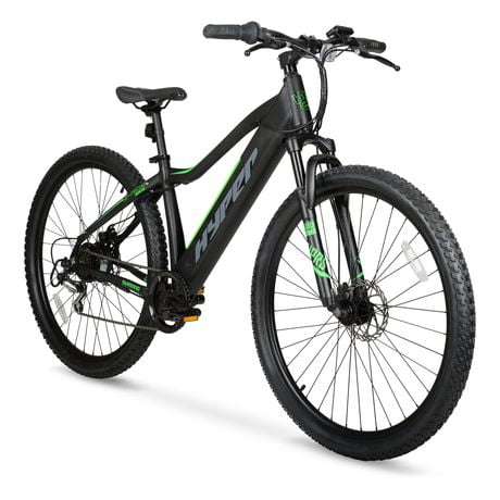 Hyper 29" 36V Electric Mountain Bike for Adults, Pedal-Assist, 250W E-Bike Motor, Black