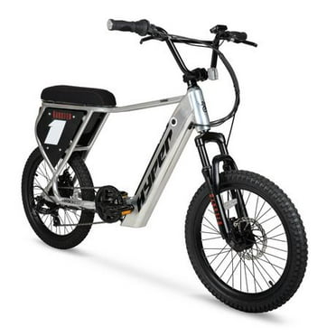 Hyper Radster 20" 36V vélo électrique pour adultes. Assistance au pédalage, moteur E-Bike de 250W, couleur argent.