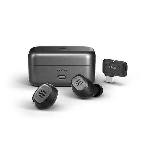 EPOS GTW 270 Hybrid True Wireless Bluetooth Closed Acoustic Gaming Earbuds with Low Latency Dongle - Universal Platform - Black