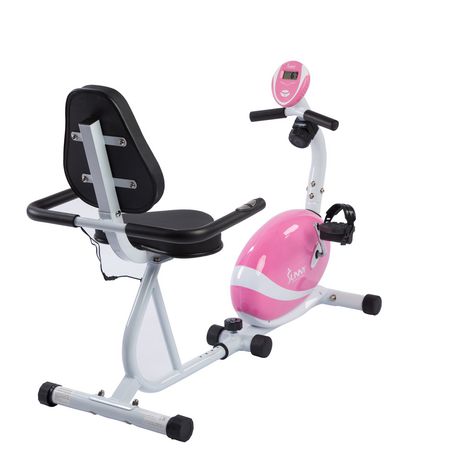 Sunny Health & Fitness P8400 Pink Magnetic Recumbent Bike 