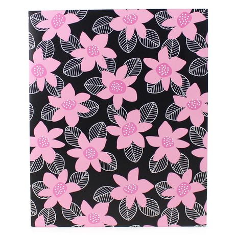 Pen + Gear Modern Floral 2 Pocket Portfolio With 3 Prong Fasteners 